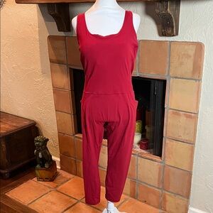 Athleta Red Salutation Bodysuit, size XL